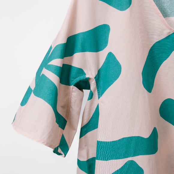 Marimekko Agnete Floretti Peach and Green Midi Dress - Picture 6 of 14